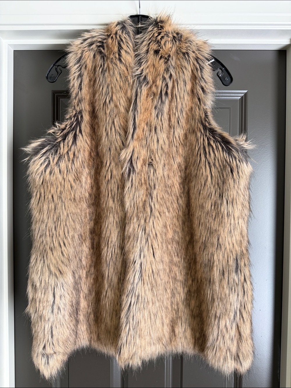 Tuckernuck Faux Fur Vest in Tan and Brown